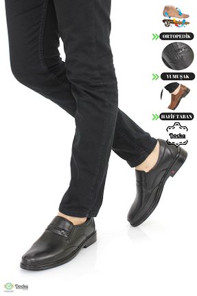 کفش کژوال مشکی مردانه چرم خالص DOCKA - کد 871690772