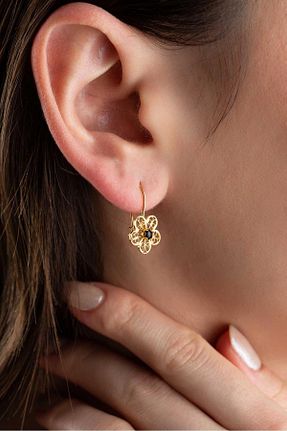 گوشواره طلا مشکی زنانه 14 عیار Bayar Gold - کد 822537912