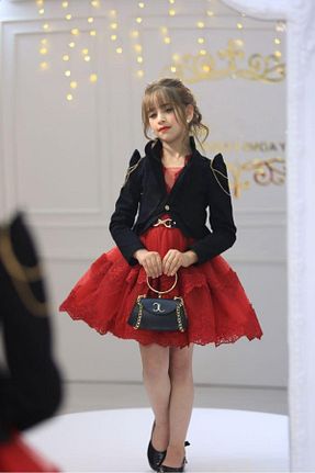 لباس مجلسی و فارغ التحصیلی مشکی بچه گانه توری By Feyza Kids Collection - کد 871865907