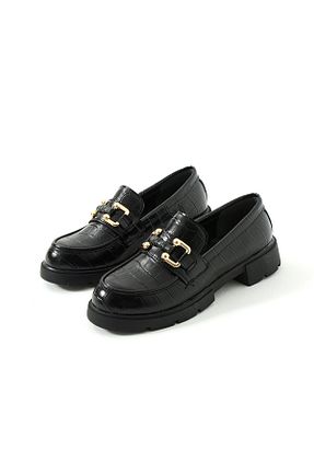 کفش لوفر مشکی زنانه پاشنه کوتاه (1 - 4 سانتی متر) Gökçe Shoes - کد 871871240