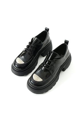 کفش لوفر مشکی زنانه پاشنه متوسط (5-9 سانتی متر) Gökçe Shoes - کد 871871596