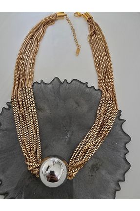 گردنبند استیل ( فولاد ) طلائی زنانه استیل (فولاد) Vanessa Jewelry - کد 871727190
