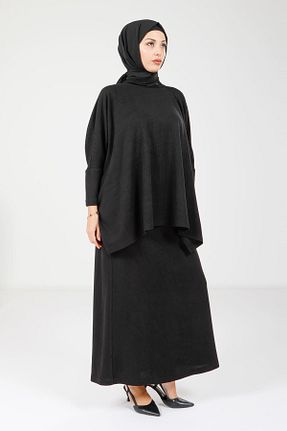 ست بالاتنه و پائین تنه حجاب مشکی زنانه رگولار Beyza - کد 871774675