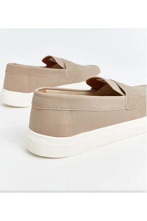 کفش اسنیکر بژ مردانه بدون بند MODA - کد 871779762