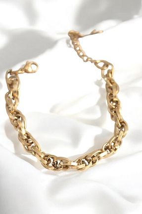 دستبند استیل (فولاد) زرد زنانه استیل ضد زنگ eleganzo - کد 871811315