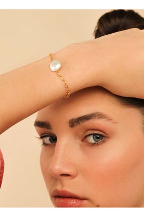 دستبند جواهر رنگی زنانه روکش طلا Ecru Atelier - کد 871810956