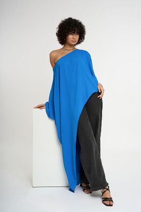 بلوز آبی زنانه ساده HANIQA - کد 871866408