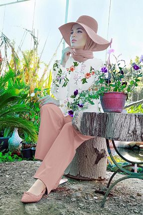 بلوز حجاب سفید زنانه رگولار TRENDTESETTÜR - کد 59148705