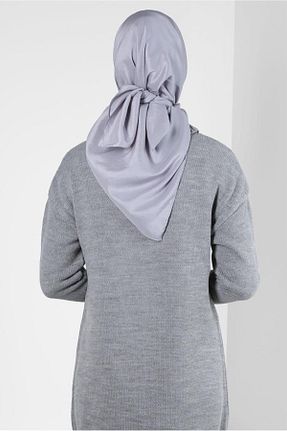 روسری طوسی پلی استر Alvina - کد 792005054
