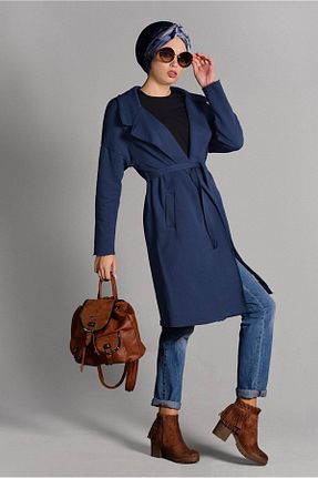 تونیک حجاب سرمه ای زنانه ویسکون TRENDTESETTÜR - کد 58718805