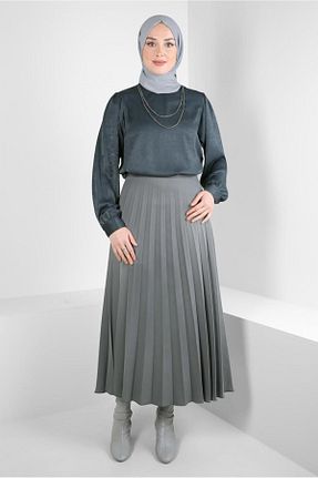 تونیک حجاب طوسی زنانه پلی استر Alvina - کد 792006444