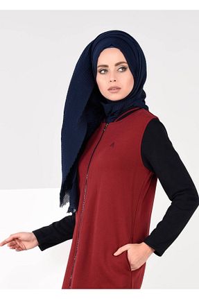 تونیک حجاب زرشکی زنانه پنبه پلی استر TRENDTESETTÜR - کد 86584153