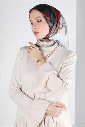 روسری طوسی پلی استر Alvina - کد 801114144