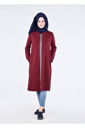 تونیک حجاب زرشکی زنانه مخلوط پلی استر TRENDTESETTÜR - کد 86181797
