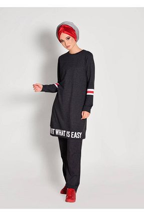 ست گرمکن حجاب طوسی زنانه اورسایز TRENDTESETTÜR - کد 86182183