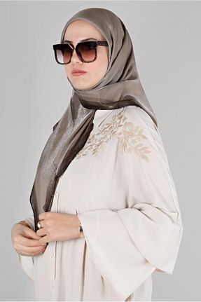 روسری قهوه ای پلی استر Alvina - کد 801113903