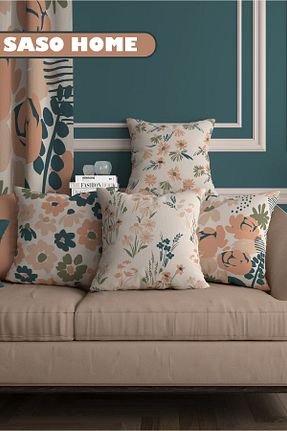 کوسن و روکش کوسن بژ مخمل SasoHome - کد 267206561