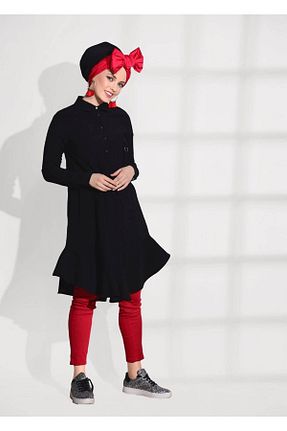 تونیک حجاب مشکی زنانه ویسکون TRENDTESETTÜR - کد 86183359