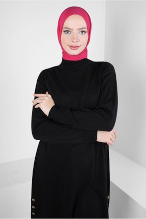 تونیک حجاب مشکی زنانه تریکو Alvina - کد 797085450