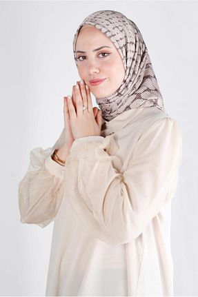 روسری قهوه ای پلی استر Alvina - کد 801113995
