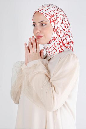 روسری قرمز پلی استر Alvina - کد 801114080