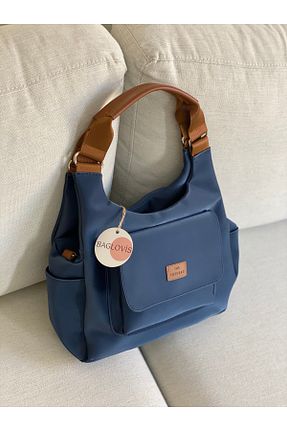کیف دوشی سرمه ای زنانه ساتن BAGLOVİS - کد 871898240