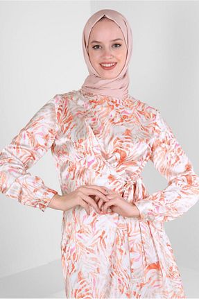تونیک حجاب نارنجی زنانه %100 پنبه Alvina - کد 804943883