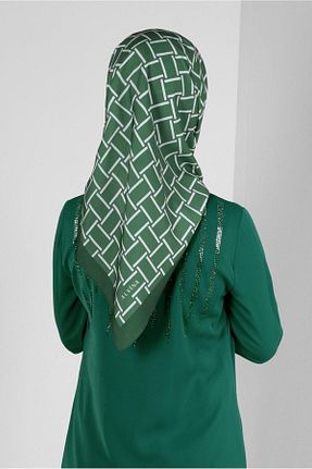 روسری خاکی پنبه پلی استر Alvina - کد 805630586