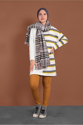 تونیک حجاب زرد زنانه ویسکون TRENDTESETTÜR - کد 86185919