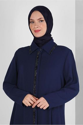 شال سرمه ای زنانه پنبه ای Alvina - کد 803518714