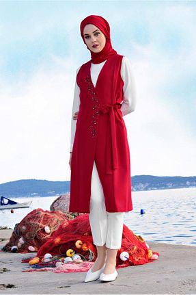 جلیقه حجاب قرمز زنانه رگولار TRENDTESETTÜR - کد 86185230