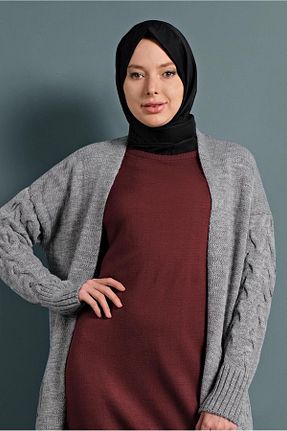 رویه حجاب طوسی زنانه پشمی TRENDTESETTÜR - کد 86184518