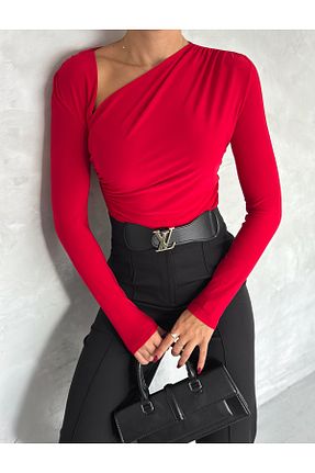 بلوز قرمز زنانه ساده QUTTA - کد 871911579