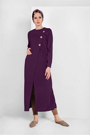 تونیک حجاب بنفش زنانه بافتنی TRENDTESETTÜR - کد 86187831