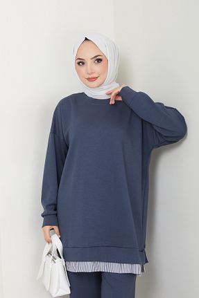 ست بالاتنه و پائین تنه حجاب آبی زنانه رگولار Pamuk Butik - کد 873060661