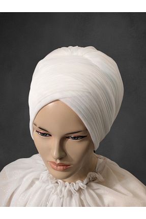 شال سفید زنانه پنبه پلی استر NurAy - کد 871921319
