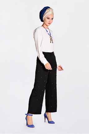 شلوار حجاب مشکی زنانه پلی استر TRENDTESETTÜR - کد 95678839