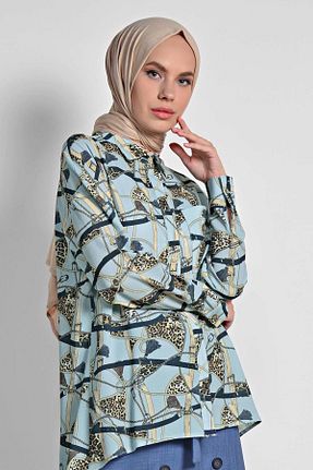 بلوز حجاب آبی زنانه رگولار TRENDTESETTÜR - کد 98307943