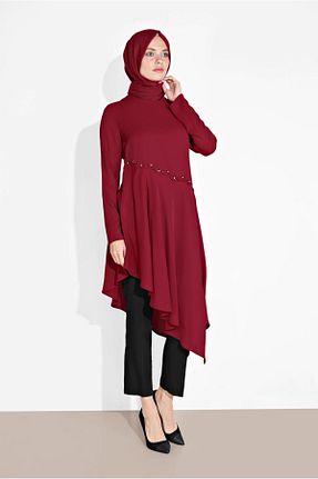 تونیک حجاب زرشکی زنانه ویسکون TRENDTESETTÜR - کد 97169913