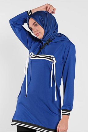 تونیک حجاب سرمه ای زنانه پنبه ای TRENDTESETTÜR - کد 86199747