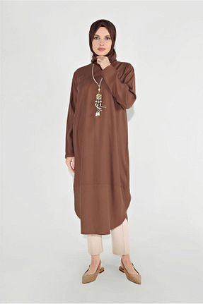 تونیک حجاب قهوه ای زنانه بافتنی TRENDTESETTÜR - کد 86186026