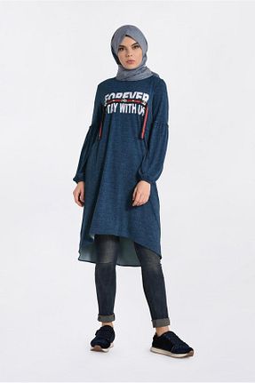 تونیک حجاب آبی زنانه ویسکون TRENDTESETTÜR - کد 94524255