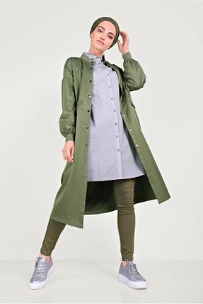 ترنچکت حجاب خاکی زنانه مخلوط ویسکون TRENDTESETTÜR - کد 100089576
