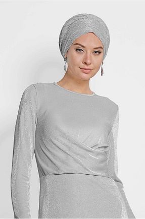 بلوز حجاب طوسی زنانه Straight TRENDTESETTÜR - کد 100089658