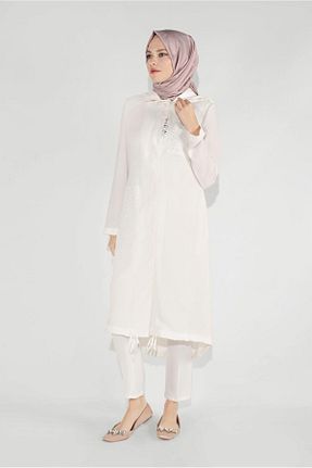 ترنچکت حجاب بژ زنانه مخلوط ویسکون TRENDTESETTÜR - کد 100089648