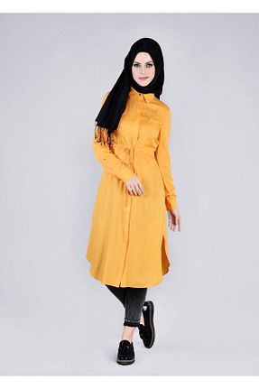 تونیک حجاب زرد زنانه پلی استر TRENDTESETTÜR - کد 95959116