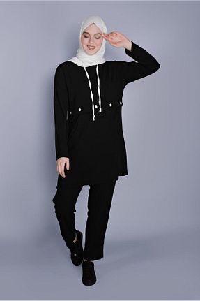 ست بالاتنه و پائین تنه حجاب مشکی زنانه رگولار TRENDTESETTÜR - کد 123475900
