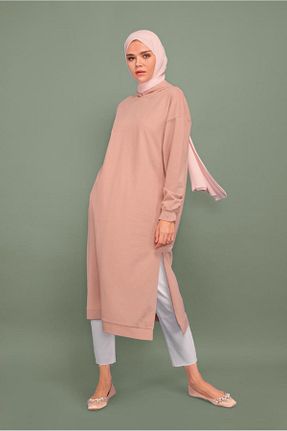 تونیک حجاب صورتی زنانه پنبه پلی استر TRENDTESETTÜR - کد 135828187
