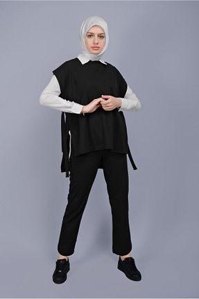 ست بالاتنه و پائین تنه حجاب مشکی زنانه رگولار TRENDTESETTÜR - کد 123478924