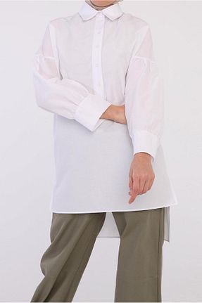 تونیک حجاب سفید زنانه ویسکون TRENDTESETTÜR - کد 288423491